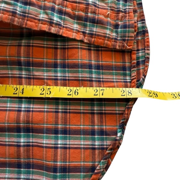 Ralph Lauren Button Down Dress Shirt Medium Classic Fit Orange Blue Plaid Preppy - Picture 6 of 8